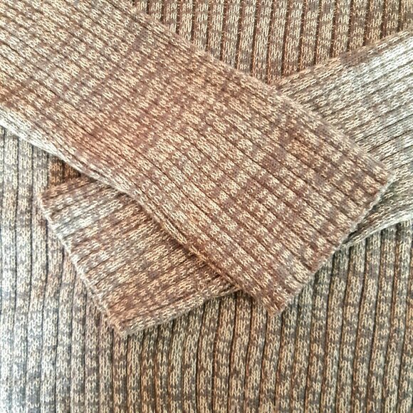 Calvin Klein Jeans SZ M 100% Cotton Taupe & Beige Ribbed 1/4 Zip Men's Sweater - Picture 5 of 16